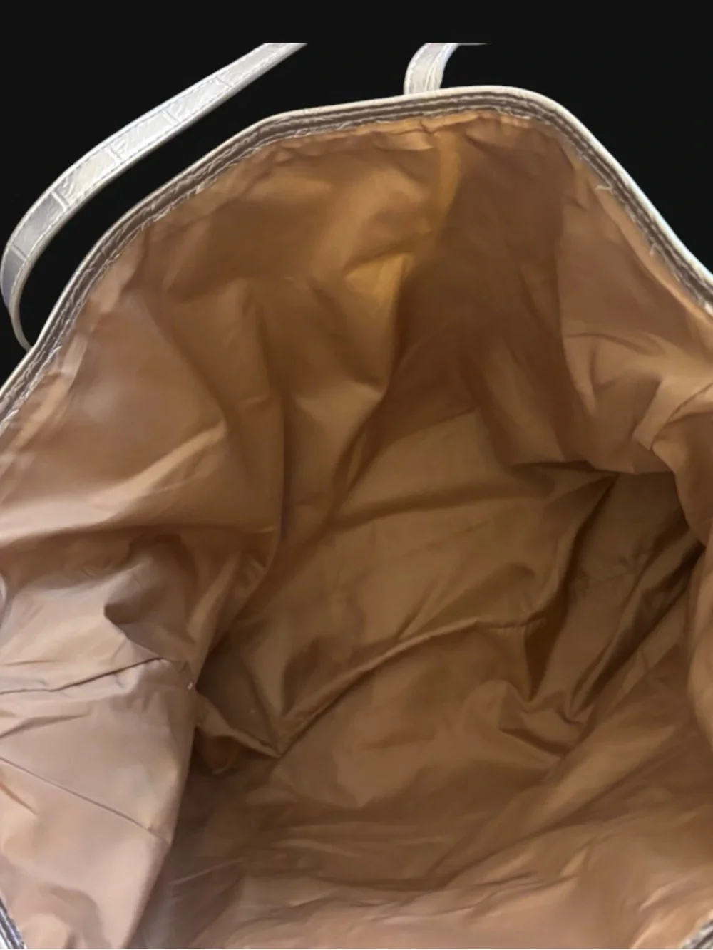 Michael Kors Metallic Beige Tote with Logo Plaque - Picture 4 of 5